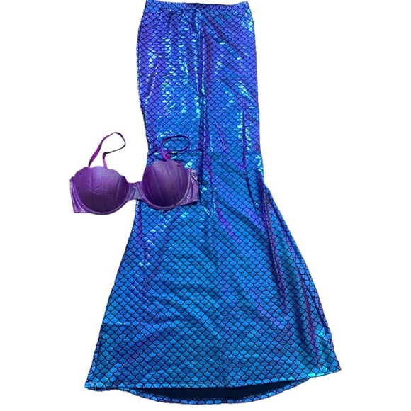 SPIRIT HALLOWEEN Mermaid Dress Up 3 Piece Costume Purple/Pink Size Small 4-6 - Picture 3 of 8
